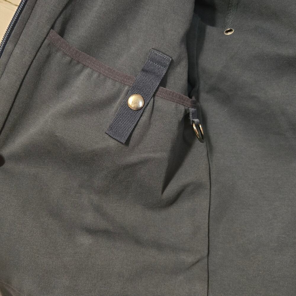 Apple Store Employee Full Zip Bomber Jacket Navy Blue White Logo Mens Medium - Picture 4 of 8